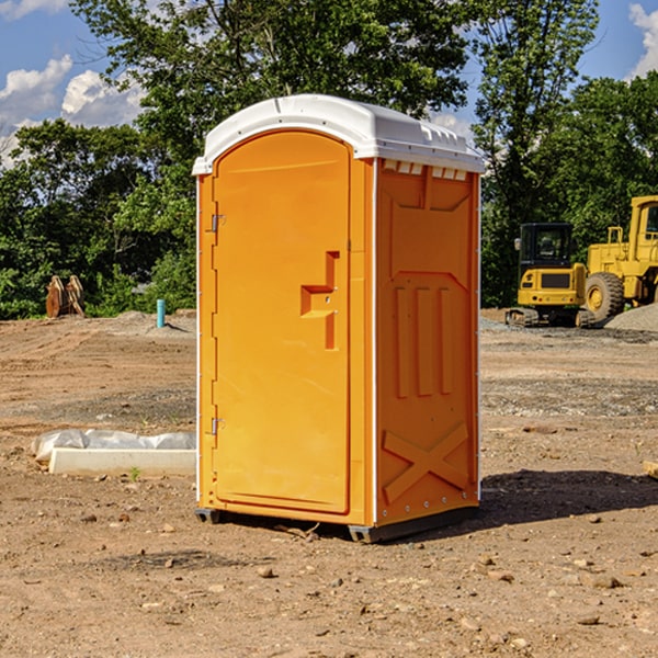 how often are the portable restrooms cleaned and serviced during a rental period in Gans Oklahoma